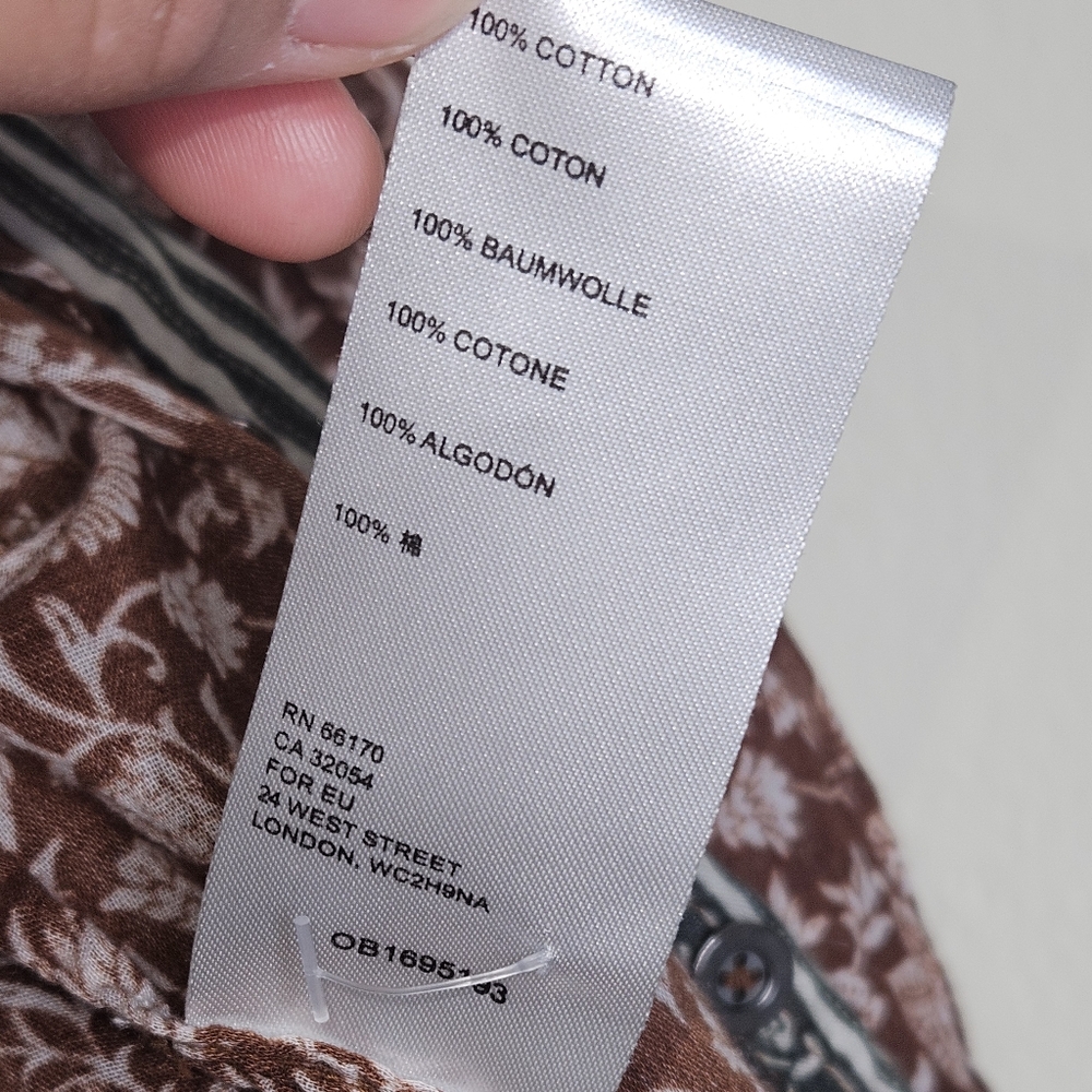We The Free Border Batik Buttondown Top, Size Medium, Brown, GUC - Picture 10 of 10
